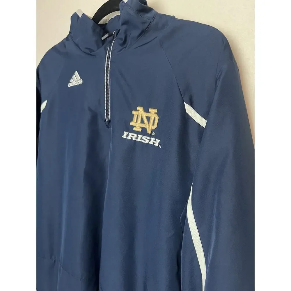 Notre Dame Adidas Climaproof Long Sleeve Quarter Zip Pullover Men's Size Large